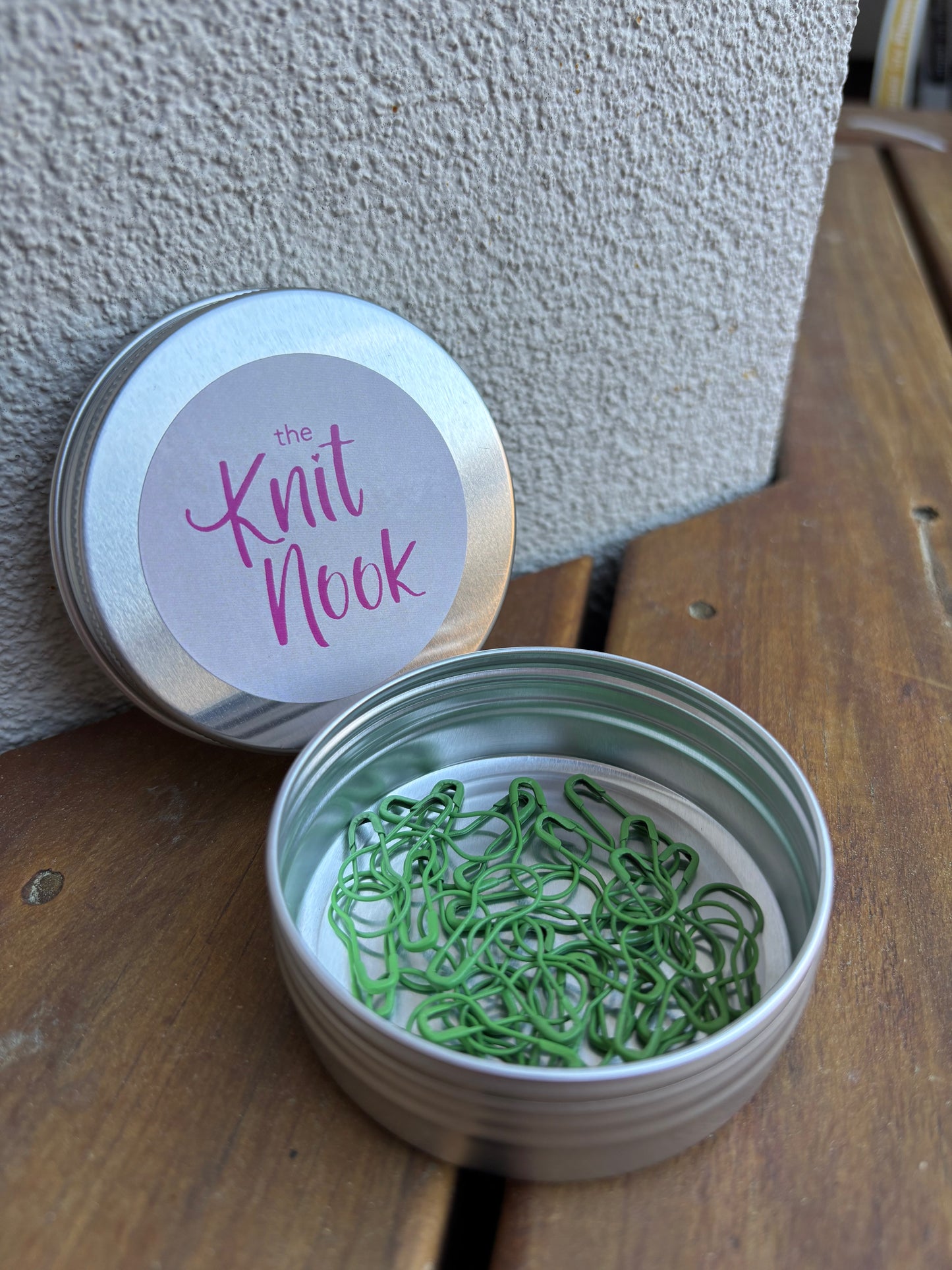 Lightbulb Stitch Markers in Tins
