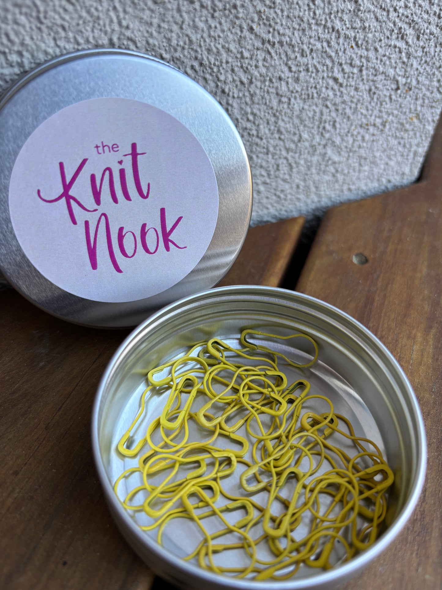 Lightbulb Stitch Markers in Tins