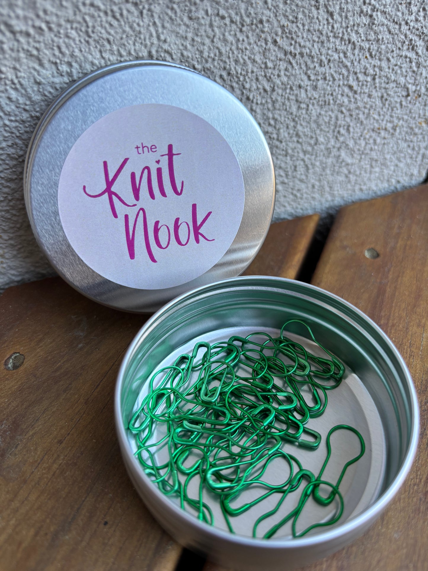 Lightbulb Stitch Markers in Tins