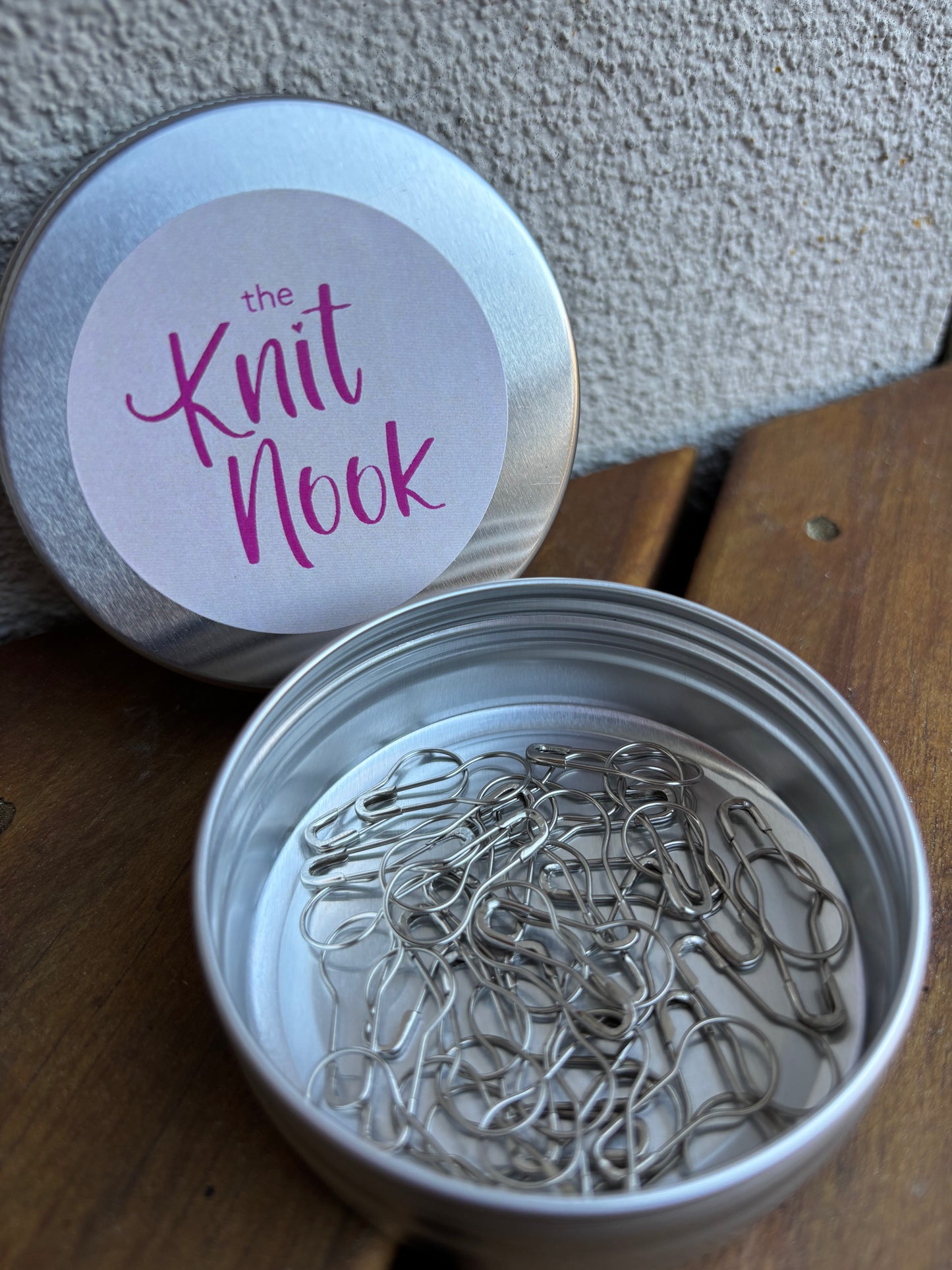 Lightbulb Stitch Markers in Tins
