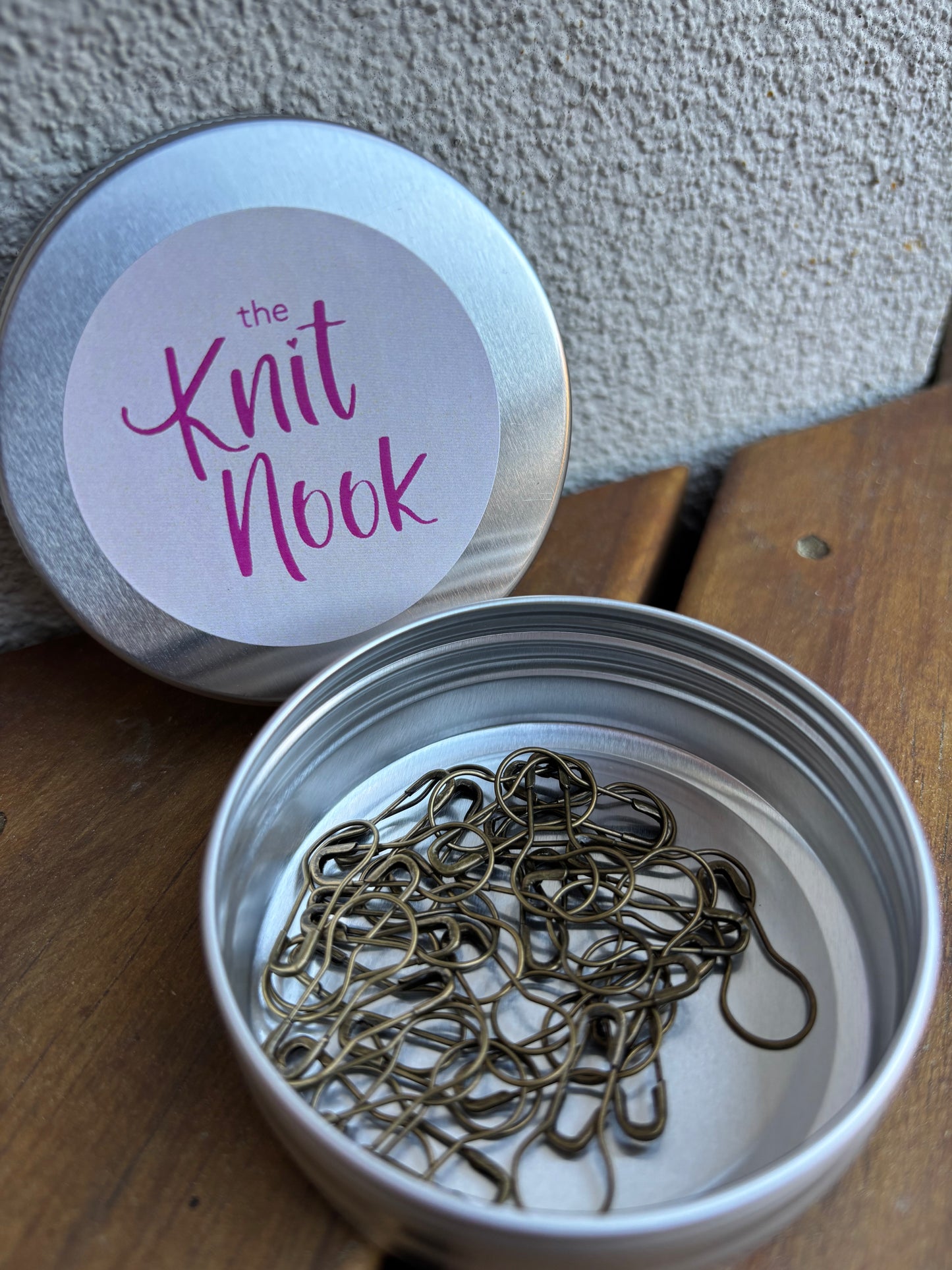 Lightbulb Stitch Markers in Tins