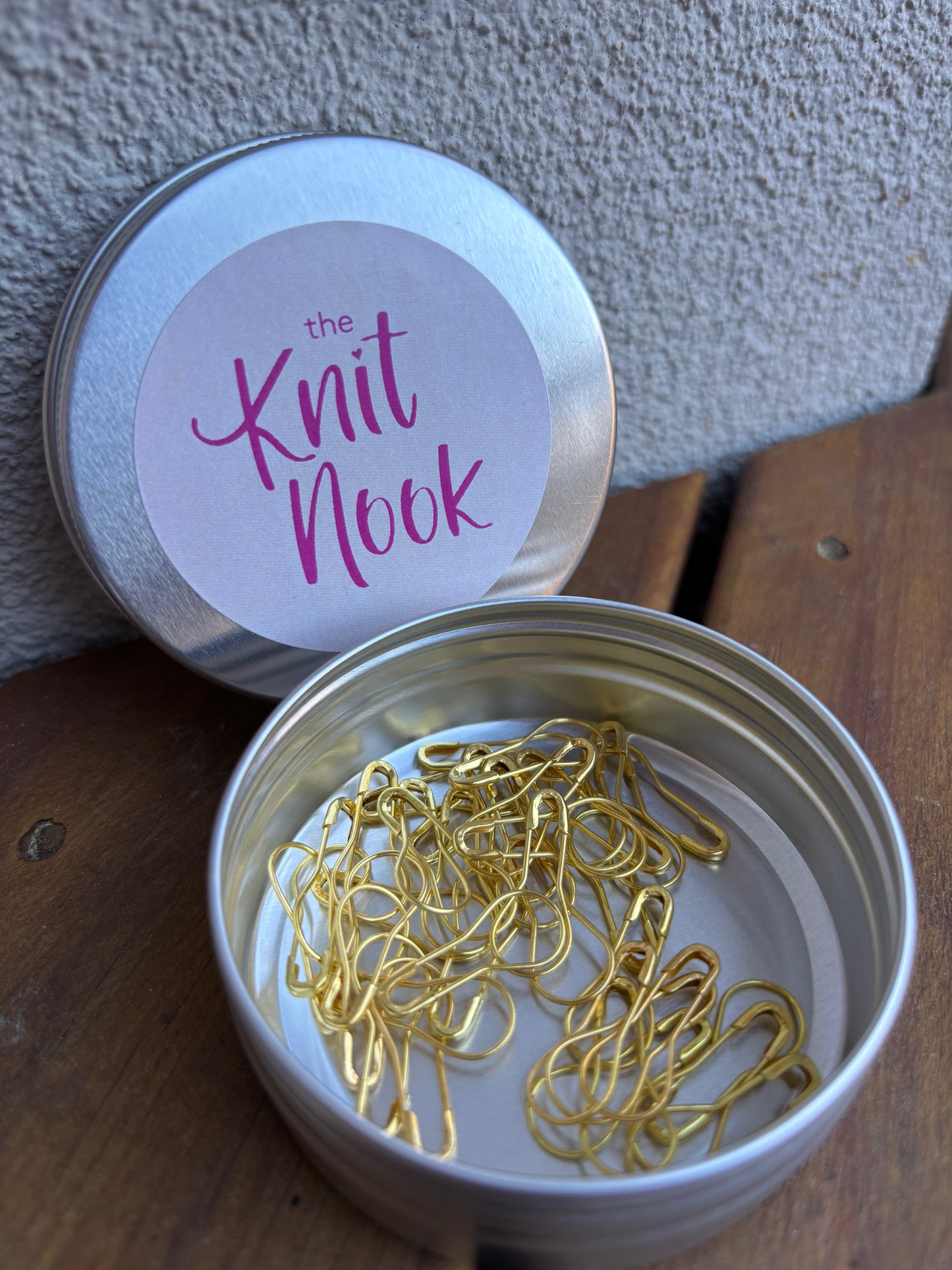 Lightbulb Stitch Markers in Tins
