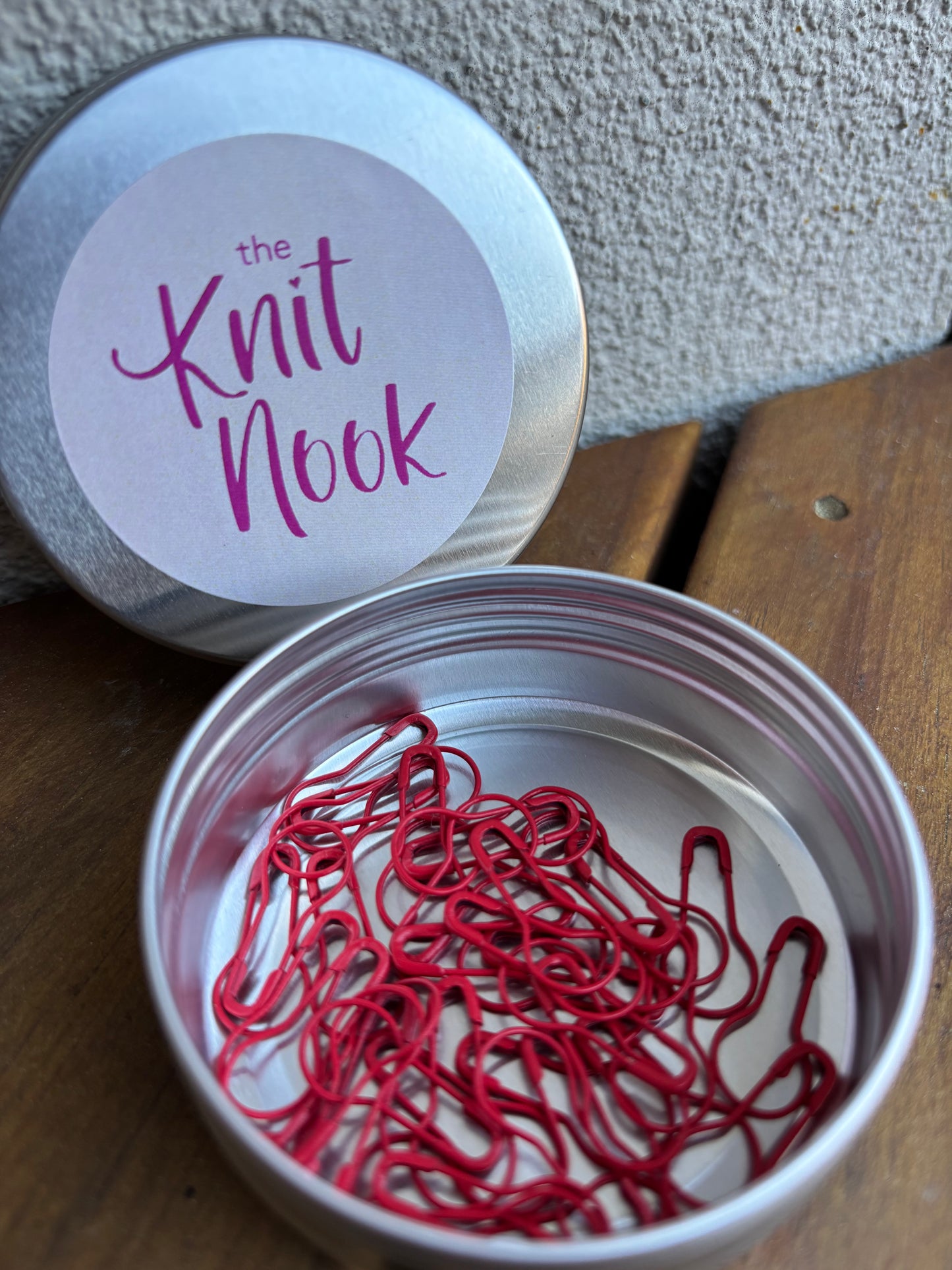 Lightbulb Stitch Markers in Tins