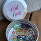 Lightbulb Stitch Markers in Tins