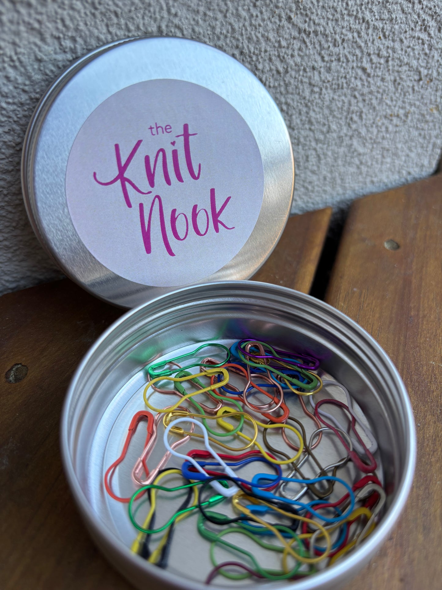 Lightbulb Stitch Markers in Tins