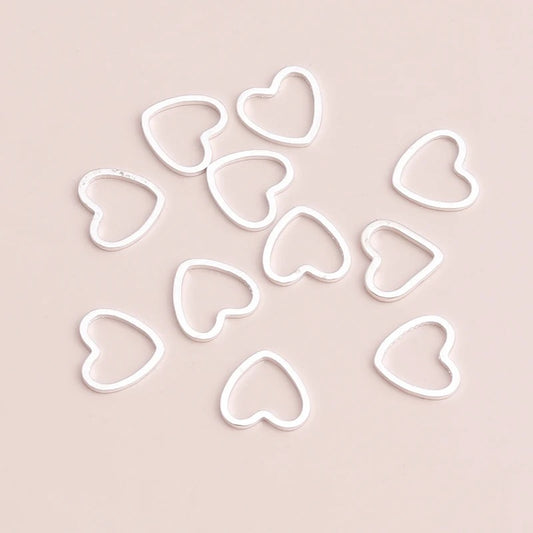 Small Silver Heart Stitch Markers