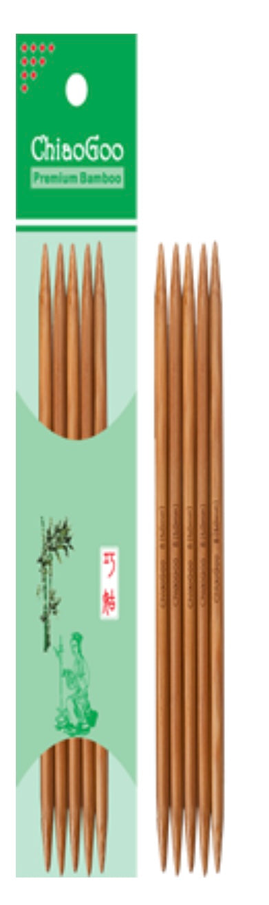 Chiaogoo Double Pointed Needles - Bamboo Patina - 6 inch
