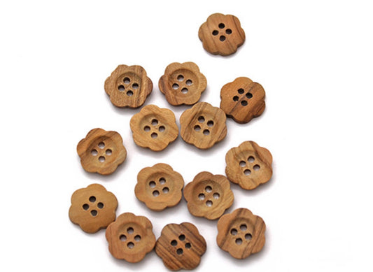 Wooden Buttons - Flower